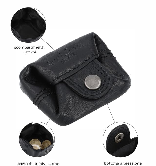 Detalle de Gusti Portafoglio Da Donna In Pelle Linus in pelle di vacchetta, compatto stile vintage a scatola viennese