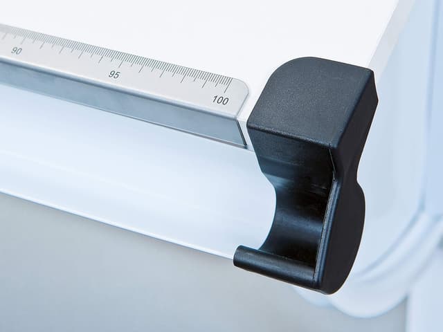 Detalle de Scrivania regolabile in altezza per bambini e ragazzi Inter Link Milo, bianco con dettagli in 3 colori