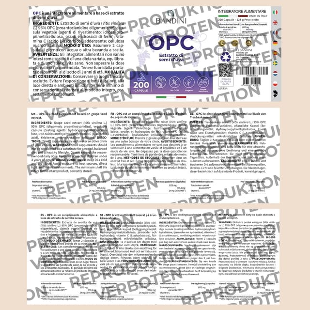 Detalle 1 de Bandini OPC Traubenkernextrakt mit 200 Kapseln