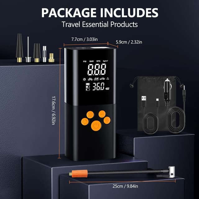 Thumbnail 6 de Ockwred 160PSI Compressore Aria Portatile 10000mAh