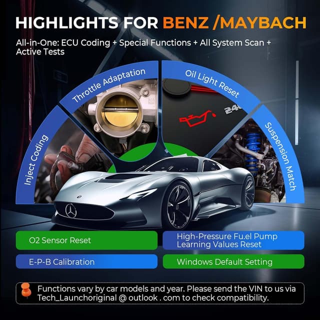 Detalle 2 de LAUNCH X431 Creader Elite 2.0 BBA scanner OBD2 bidirezionale per Benz/BMW/Audi (codifica ECU, AutoVIN)