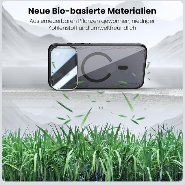 Detalle 2 de Nillkin Hülle für iPhone 17 Pro Max – MagSafe-kompatibles dünnes Case mit transparentem Kameraschutz & Ständer, klar schwarz