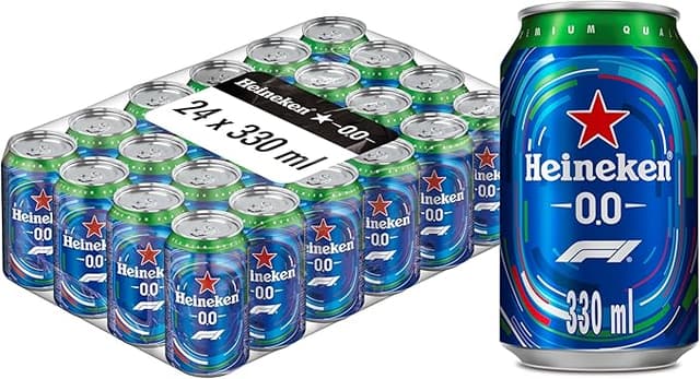 Detalle de Heineken 00 Cerveza sin alcohol 🥤 Caja 24x330 ml