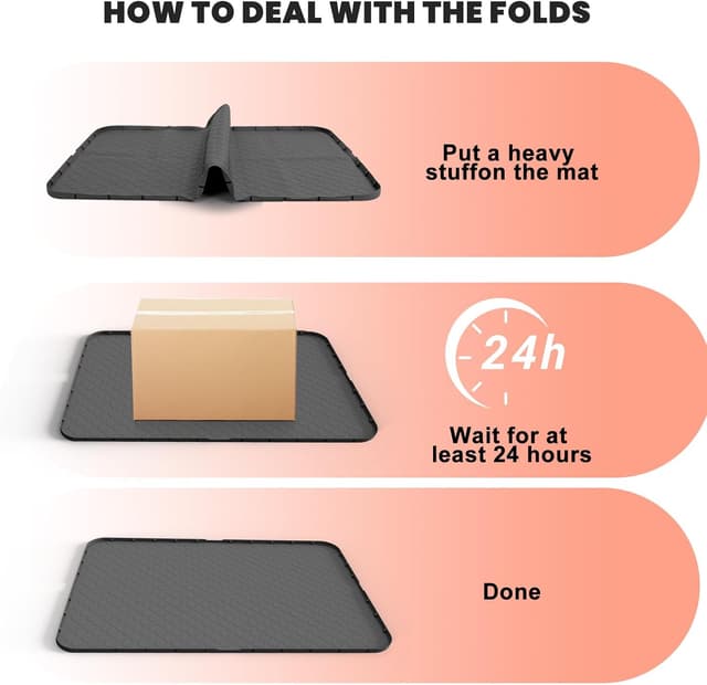 Detalle de Silikon Katzenklo Matte XXL 88 × 56 cm – wasserfest, rutschfest & leicht zu reinigen (schwarz)