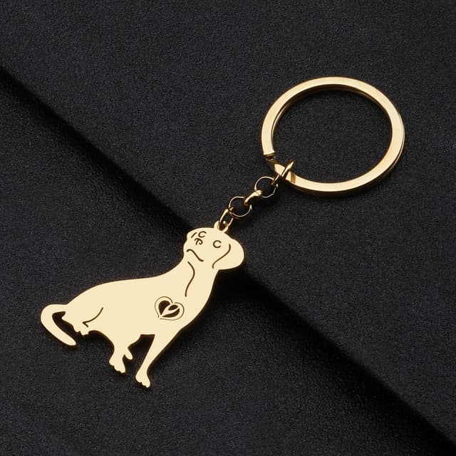 Thumbnail 3 de LONYOO Dog Keychain Stainless Steel