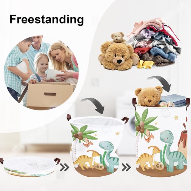 Thumbnail 2 de HUUMONSS Dinosaurs Baby Laundry Hamper 63L