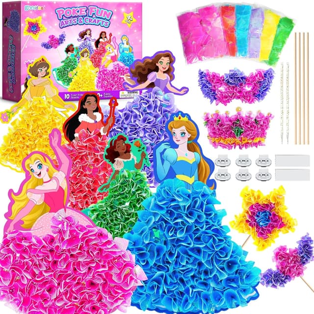 Detalle de Gooidea Punkte-Bastelset für Mädchen (4–9 Jahre) – klassische Prinzessinnen Steckkunst