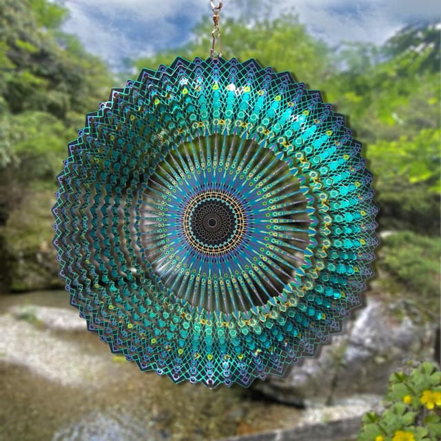 Detalle de FONMY Wind Spinner Mandala 12-inch