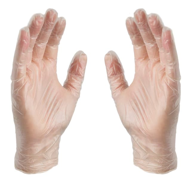 Detalle 2 de AMMEX Clear Vinyl Exam Gloves 3 Mil