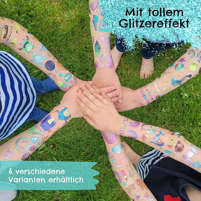 Detalle 2 de Papierdrachen Metallic-Tattoos für Kinder 100