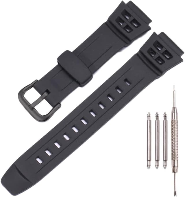 Detalle de XBDSW Resin-Armband aus Silikon für Casio Uhren (kompatibel mit 18 mm Bandanstoß)