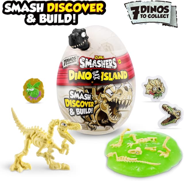 Detalle 2 de Smashers Dino-Insel Nano-Ei im 3er-Pack – Dino-Spiel zum Zertrümmern, Bauen und Sammeln