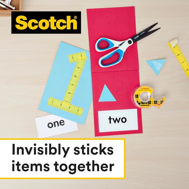 Detalle de Scotch nastro biadesivo trasparente 12 mm x 6,3 m (2 rotoli) per foto, poster e collage
