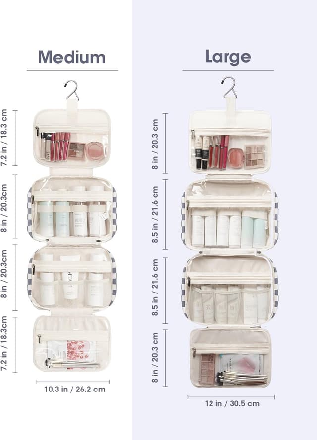 Detalle de Narwey Checkered Hanging Travel Toiletry Bag (Medium) in Checkerboard Grayish Blue