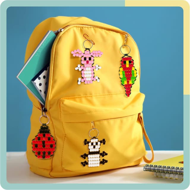 Thumbnail 6 de Smowo® Perlentiere Bastelset mit Perlen für 9 Schlüsselanhänger-Tiere