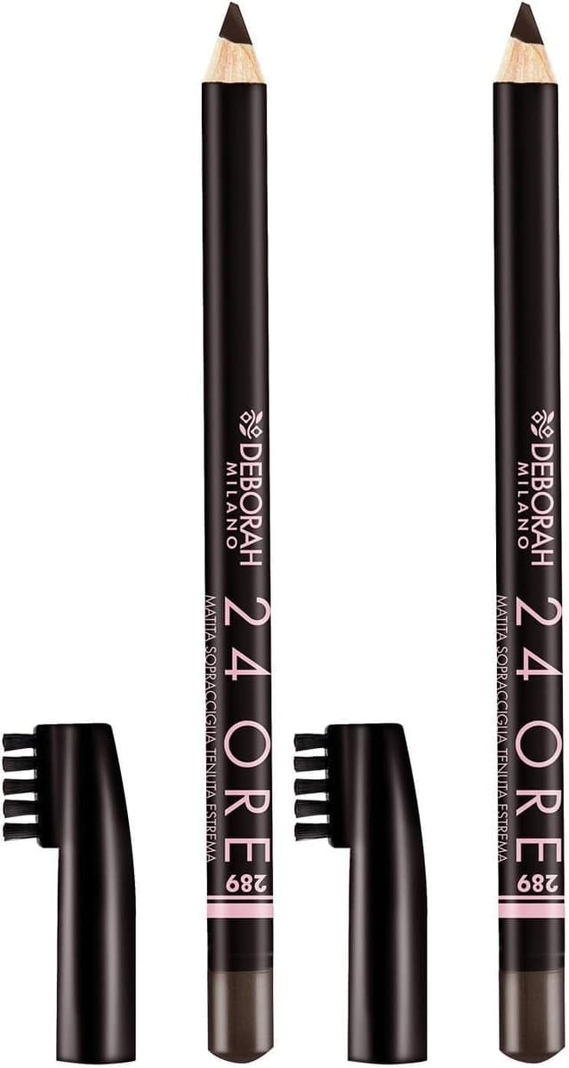 Detalle 2 de Deborah Milano 24 Ore Matita Sopracciglia 286 Dark Brown con scovolino, lunga tenuta