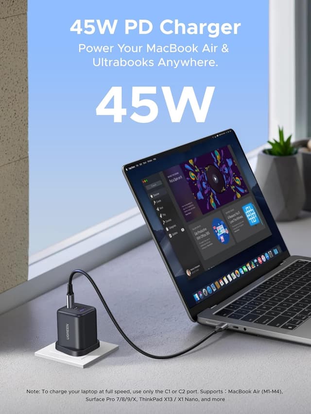 Detalle 2 de UGREEN 45W USB C Charger Plug for iPhone and iPad