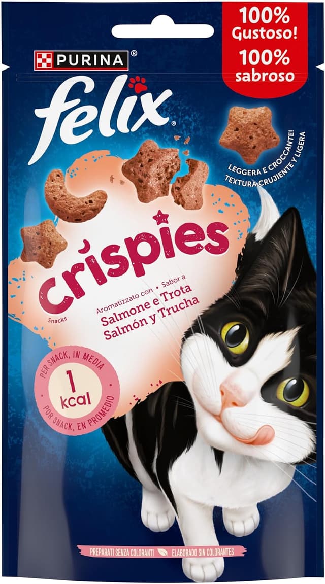 Thumbnail 1 de FELIX Crispies Salmone e Trota 8x45g 🐱