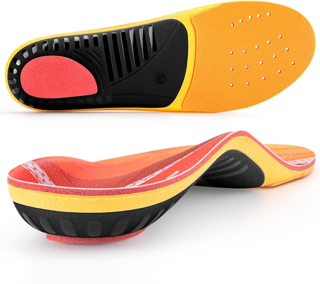 Detalle de TOPSOLE Orthopädische Einlegesohlen für Plantarfasziitis, Plattfuß & Fersensporn (Top272-rot)