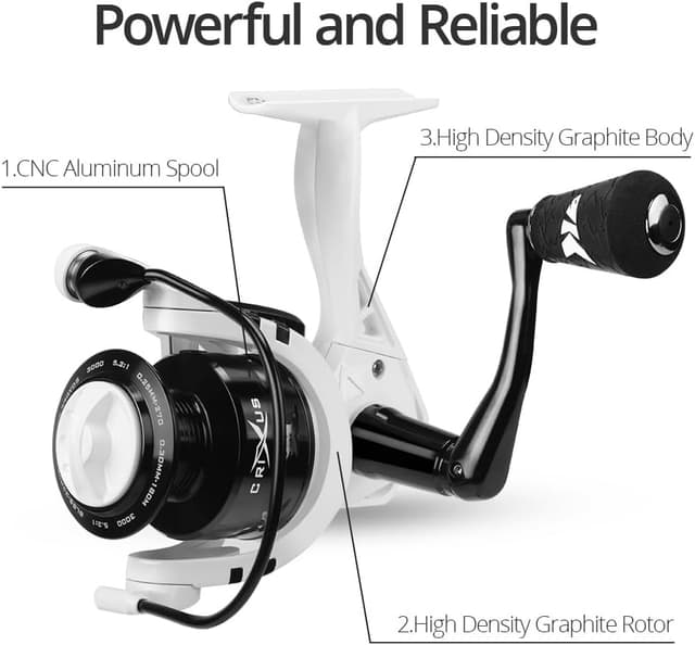 Detalle 2 de KastKing Crixus Fishing Rod and Reel Combo (IM6 Graphite, 2-Piece) for Spinning & Baitcasting