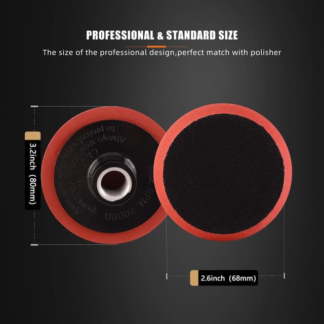 Detalle de SPTA 5-Pack 3" (75mm) Natural Wool Polishing Pads with Drill Backing Plate