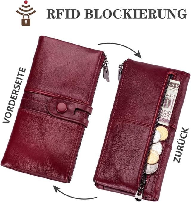 Detalle 2 de Vintage Geldbörse für Damen mit RFID Schutz
