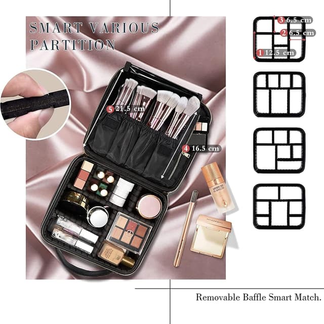 Detalle de Joligrace Oxford Makeup Bag with Adjustable Compartment (Oxford fabric cosmetic organiser)