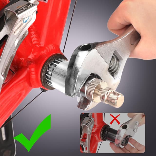 Detalle de TBoonor Fahrrad-Innenlagerschlüssel (Kurbelausdrücker) 24 mm, 20 Zähne – Werkzeug zum Abziehen der Kurbel