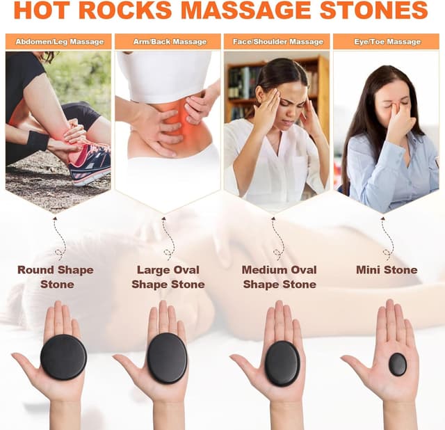 Detalle 2 de Hot Stone Massage Set mit 9 Steinen