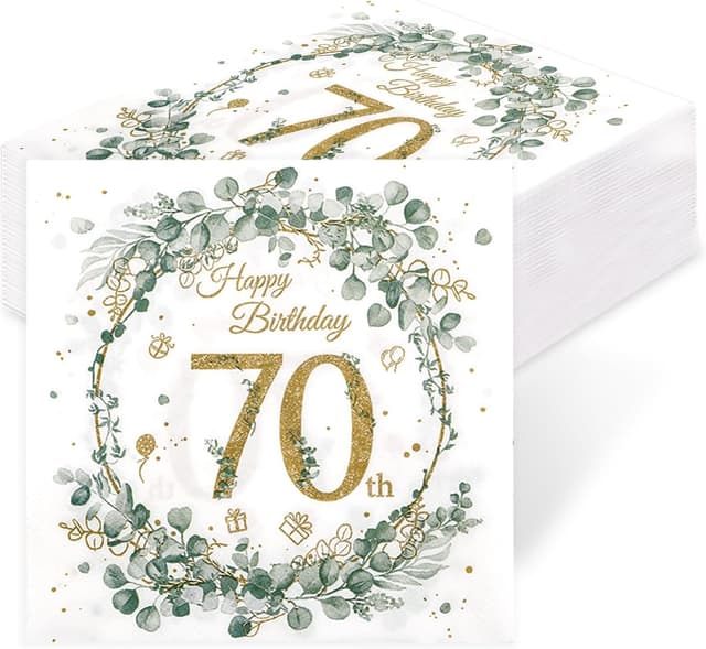 Thumbnail 6 de 60 Stück Servietten 18 Geburtstag Eukalyptus Grün