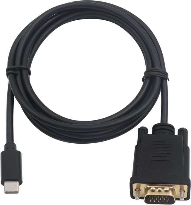 Detalle de Câble USB-C vers VGA Duttek (1,8 m) — adaptateur Type-C mâle vers VGA mâle, 1080p