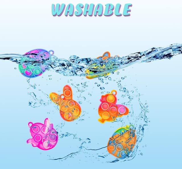 Detalle de Easter Pop Fidget Toys Bulk (24 pcs) — Silicone Easter Mini Pop Keychain Stuffers