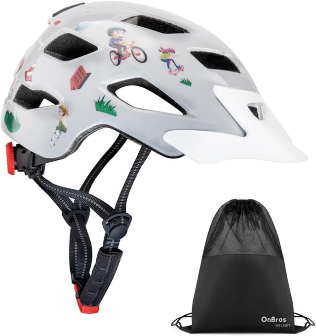 Thumbnail 6 de OnBros Kinderfahrradhelm mit Visier (CE EN1078), 50–57 cm – für Mädchen und Jungen 5–13 Jahre