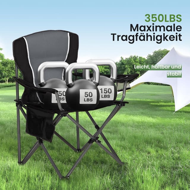 Detalle 2 de HIGH POINT SPORTS 2er Campingstuhl Grau