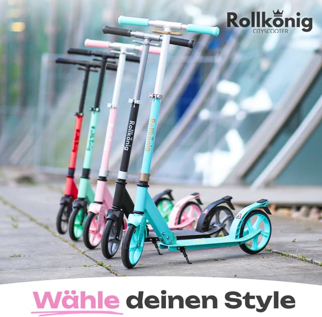 Thumbnail 6 de Rollkönig faltbarer City-Scooter für Kinder ab 5 Jahren – mit großen Rädern und ein-Knopf-Klappmechanismus