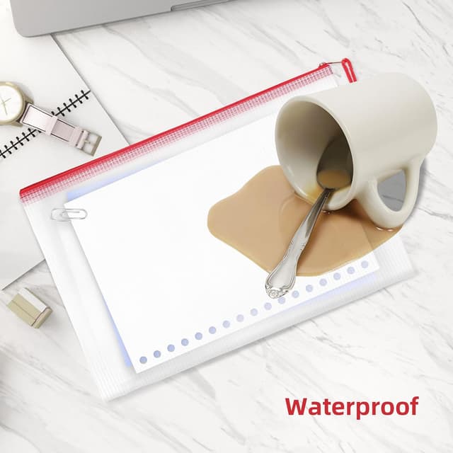 Detalle de Northern Brothers Plastic Wallets Zip Folders (32pcs) – waterproof mesh zip bags in 8 sizes