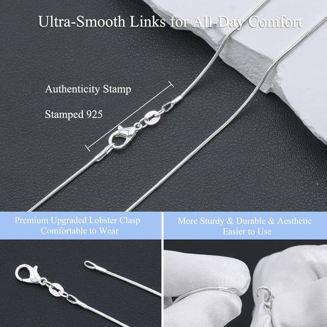 Detalle de Kraven Feine 925 Silber Halskette 50 cm