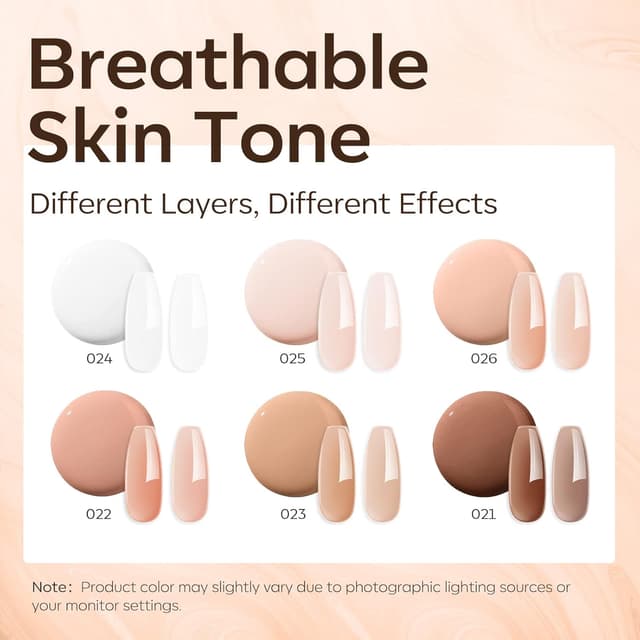 Detalle de modelones 8-in-1 Gel Nägel Builder-Gel mit 6 Nude-Farben (UV/LED) für Nagelverstärkung & Verlängerung