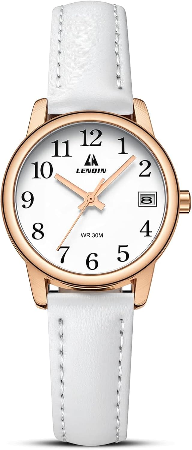 Detalle de LN LENQIN Ladies Analog Quartz Watch with Leather Strap (Waterproof, 3 ATM)