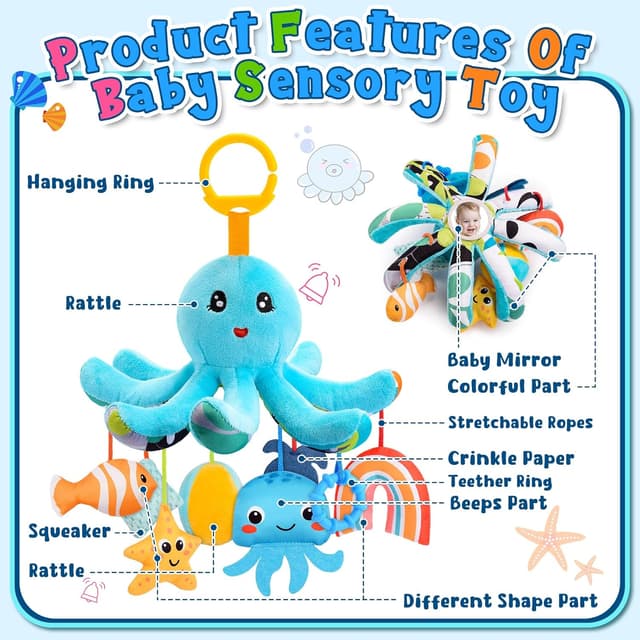 Thumbnail 2 de HappyKidsClub Jouet Pieuvre 0-18 mois