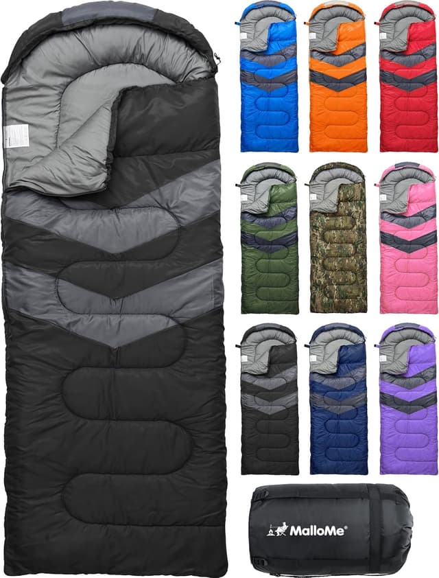 Detalle de MalloMe Schlafsack Outdoor – Winter-Schlafsack für Erwachsene & Kinder, leicht & wasserabweisend
