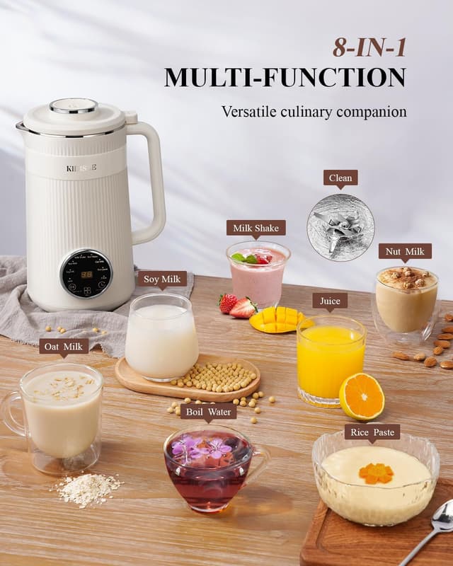 Detalle 2 de KIDISLE 8 in 1 Nut Milk Maker Blender (32oz) with Delay Start, Keep Warm, and Boil Water
