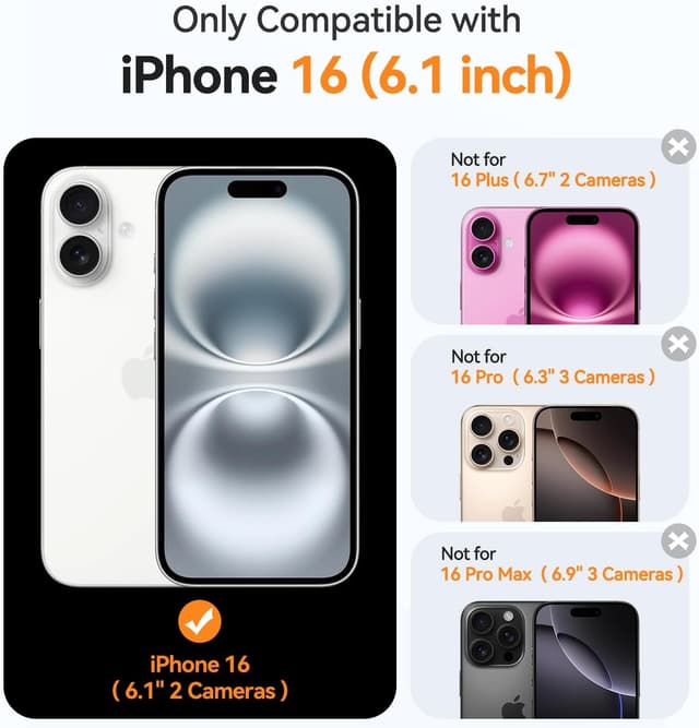 Detalle 2 de CANSHN Magnetic iPhone 16 Case Clear with Full Camera Protection