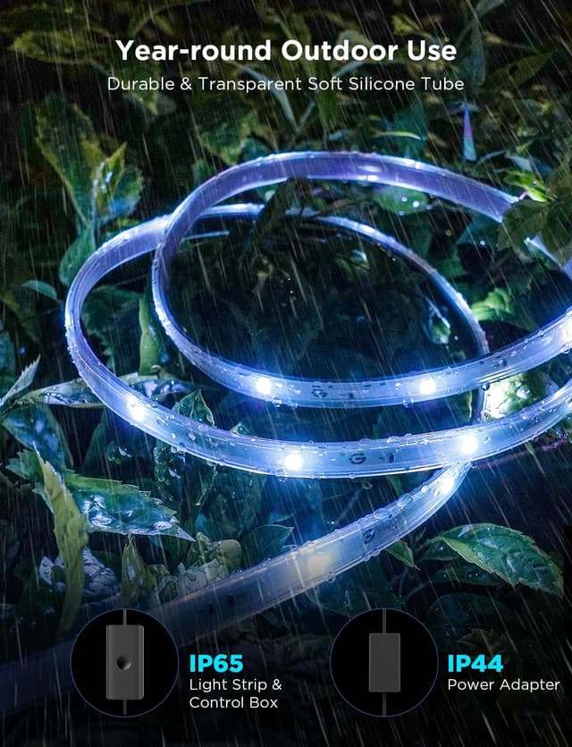 Detalle de Govee Outdoor LED Strip Light 10m RGBIC (IP65) with Music Sync and WiFi Voice Control