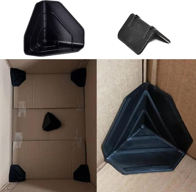 Detalle 1 de YouU 100 pcs Carton Packing Corner Guard Frame Corner Protectors (Black, V-shaped edge guards)