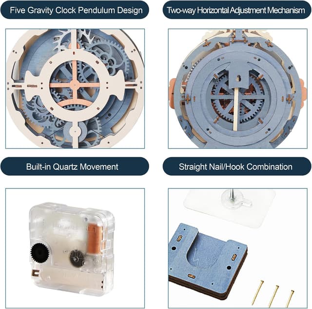 Thumbnail 6 de ROKR 3D Holzpuzzle Uhr für Erwachsene