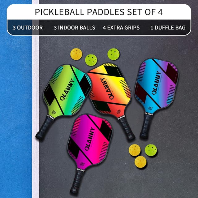 Thumbnail 6 de OLANNY Graphite Pickleball Paddles Set — 2-Pack