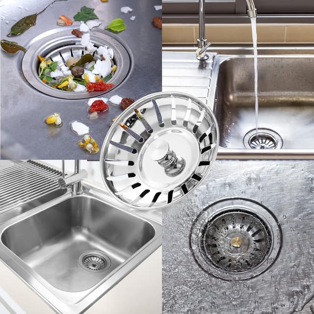 Thumbnail 4 de Stainless Steel Kitchen Sink Strainer Plug 82mm