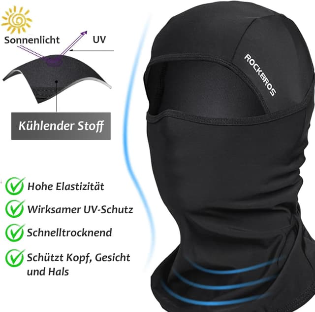 Detalle de COTOP Sturmhaube Motorrad Sommer – dünne Multifunktions-UV-Balaclava unter dem Helm