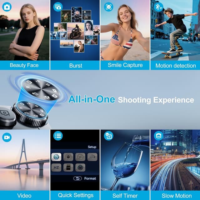 Detalle de 4K Digital Camera for Photography & Travel (56MP Autofocus, 3" 180° Flip Screen, 32GB Card Included)